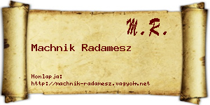 Machnik Radamesz névjegykártya